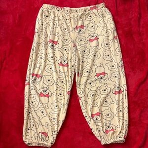 Disney Winnie the Pooh Pajama Pants - Yellow Allover Print-Size L(12-14) Pockets